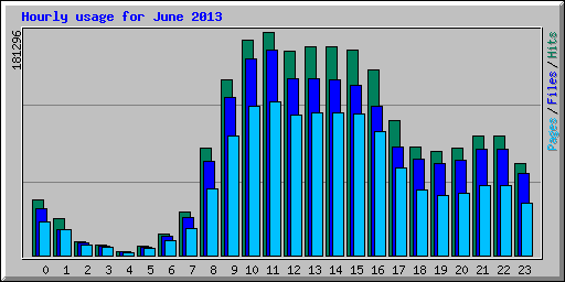 Hourly usage for June 2013