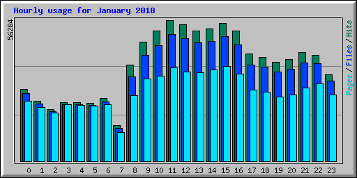 Hourly usage for January 2018